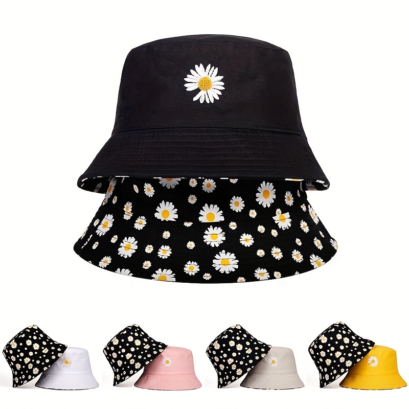 Bucket Hat Embroidered - Sombreros de cubo de doble cara