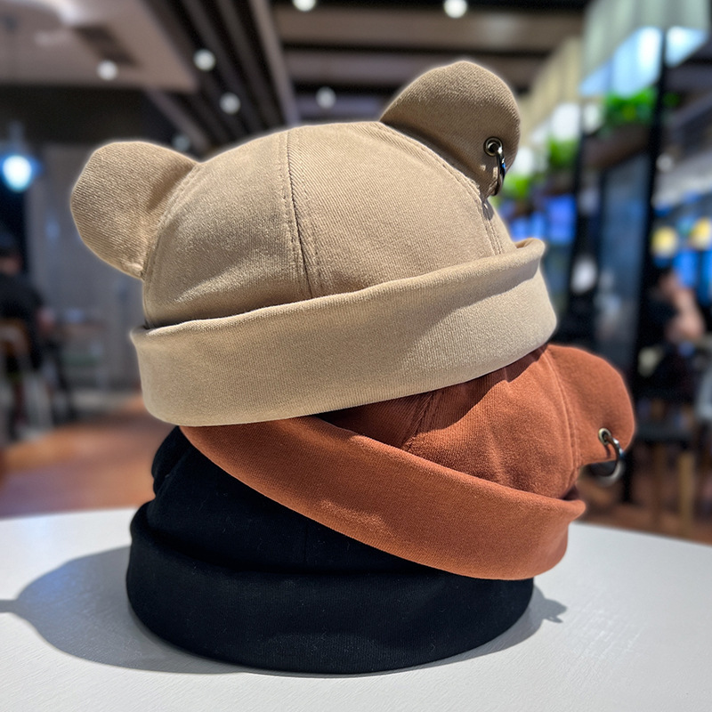 Bucket Hat Embroidered - Gorros Unisex con Orejas de Gato,