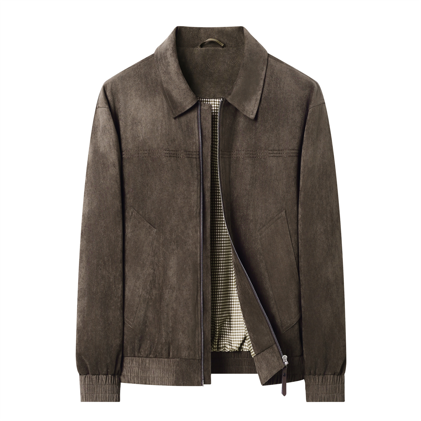 Coach Jacket Bomber - Chaqueta Corta Minimalista de Ante Sintético