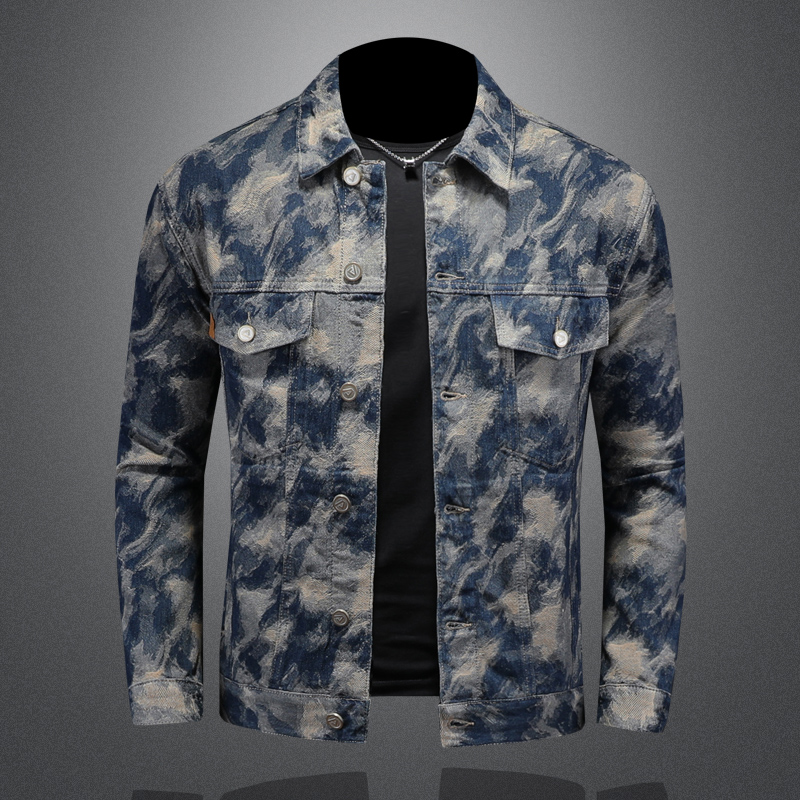 Street Fashion Jacket Men - Chaqueta vaquera Vintage de primavera 2025