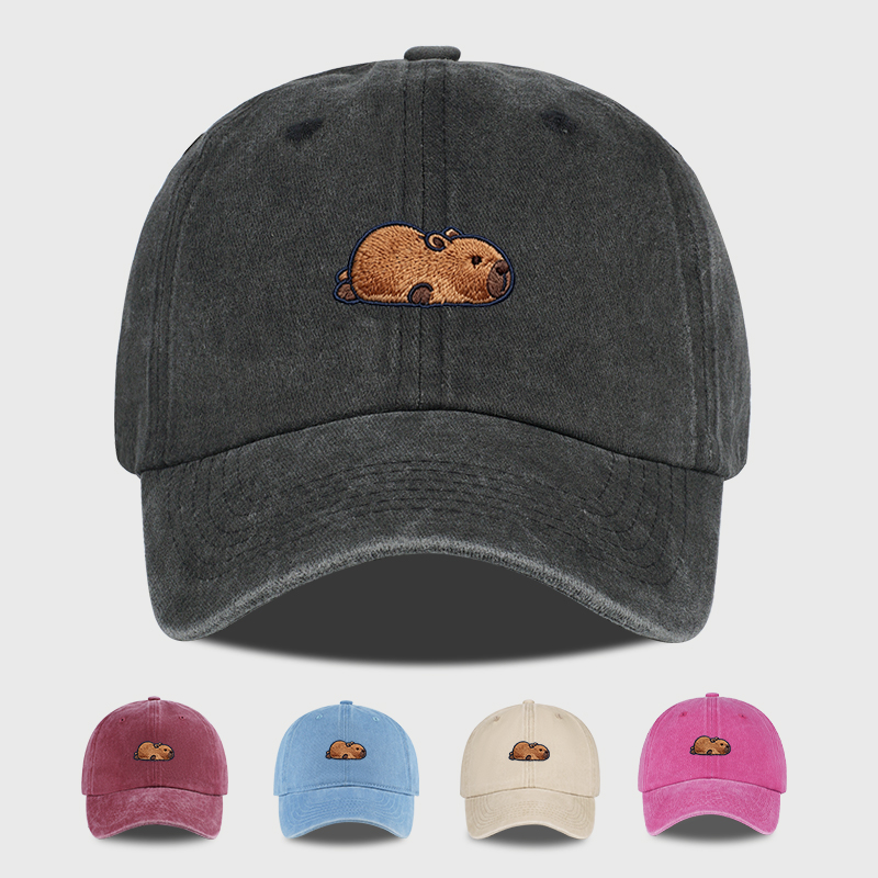 Bucket Hat Embroidered - Gorra de Béisbol Bordada con Capibara