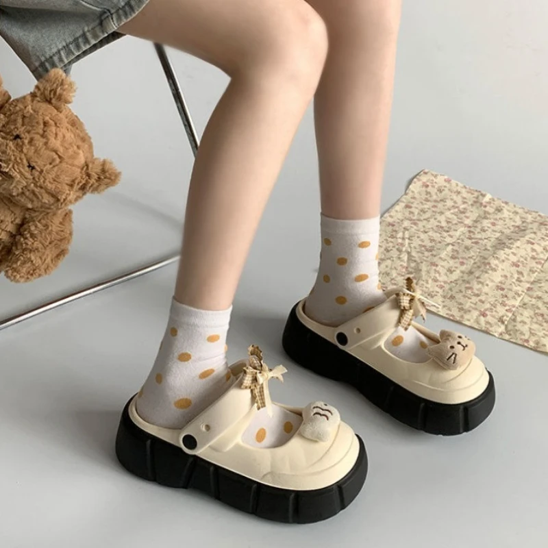 Nuevas y lindas zuecos de moda - Korean Street Fashion Female reseña y precio