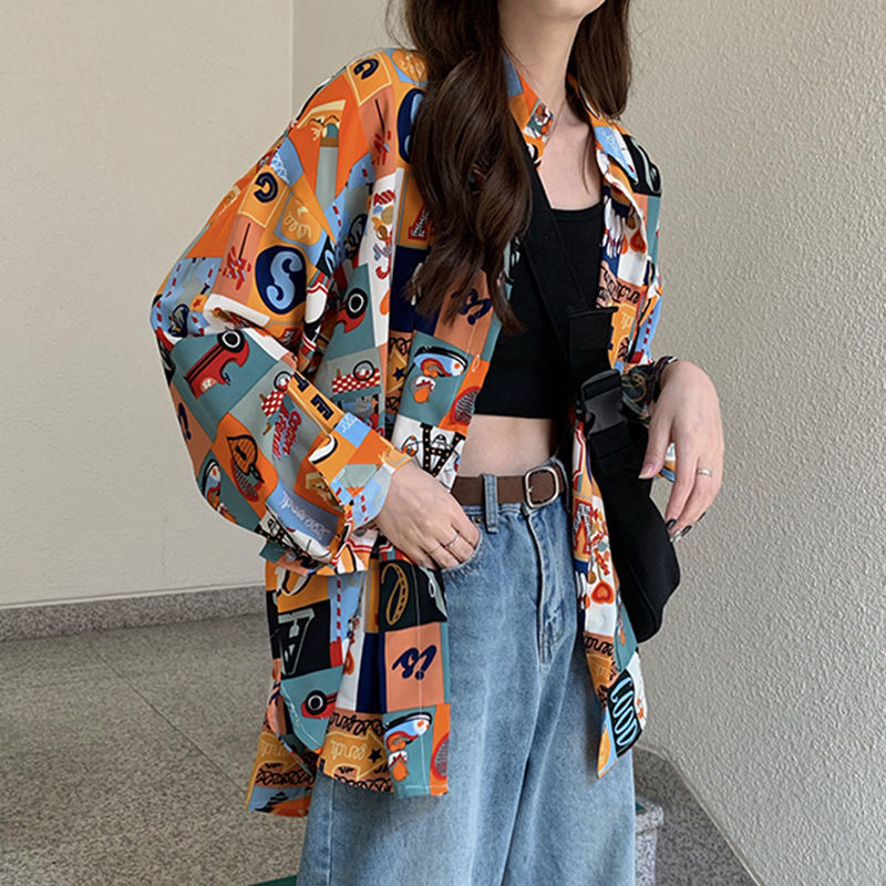 Camisas estampadas de primaver - Korean Street Fashion Female reseña y precio