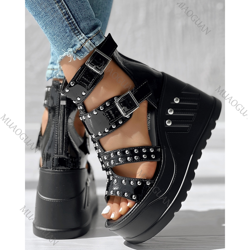 Sandalias negras con punta abi - Street Fashion Designers reseña y precio