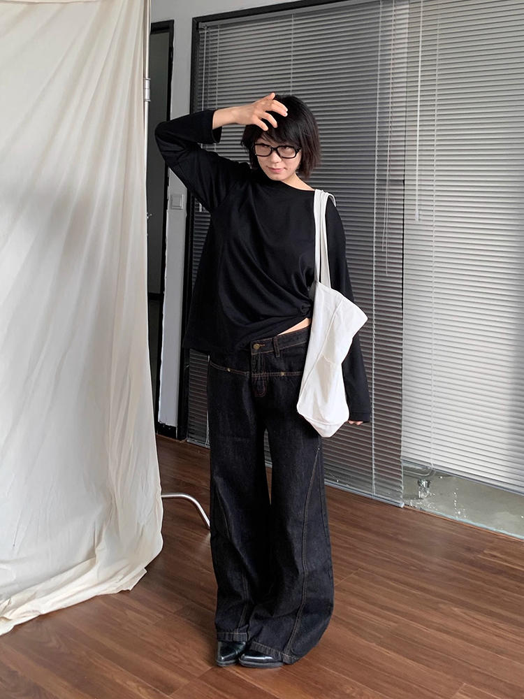 Pantalones Vaqueros Anchos de  - Korean Street Fashion Female reseña y precio