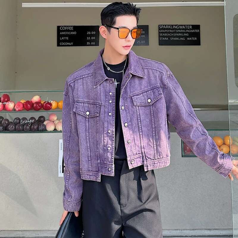 LUZHEN-Chaqueta corta vaquera  - Street Fashion Jacket Men reseña y precio