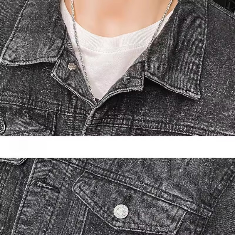 Chaqueta vaquera con parche bo - Street Fashion Jacket Men reseña y precio