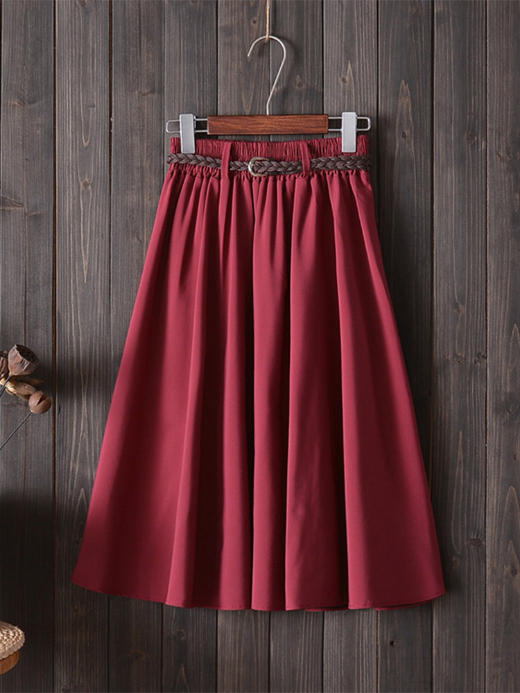 Falda Midi hasta la rodilla de - Korean Street Fashion Female reseña y precio